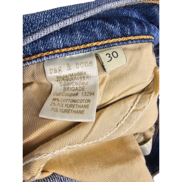 Rag & Bone Medium Blue Brigade Distressed Boyfriend Skinny Jeans size 30 - Picture 4 of 6